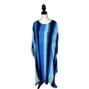 Expression Womens Blue Kaftan Dress Size OSFM Mrs.Roper Swim Cover Cruise Wear